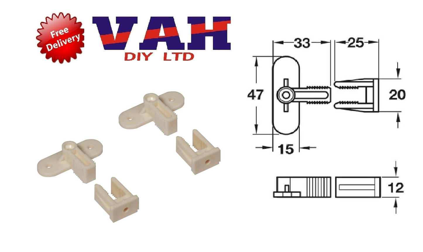 Dummy Draw Drawer Front Fixing Connector, Permafix Block 2pk