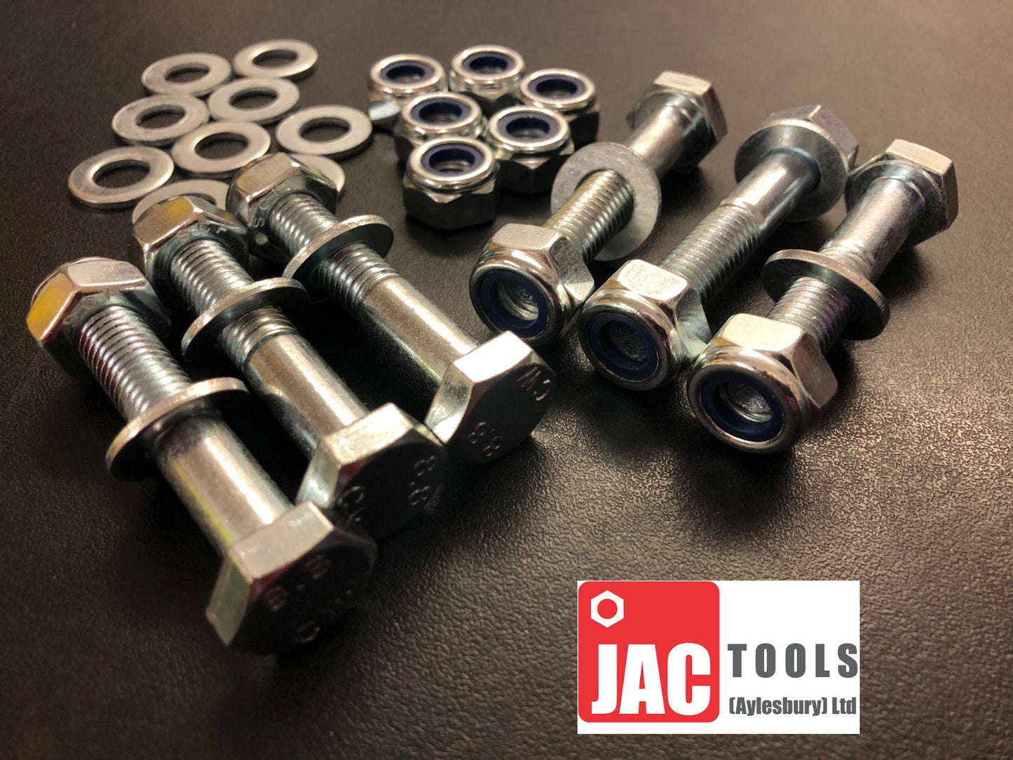 HEX HEAD BOLTS WITH NYLOC NUTS & WASHERS BZP SCREWS M5 M6 M8 M10 M12 M14 M16 M20