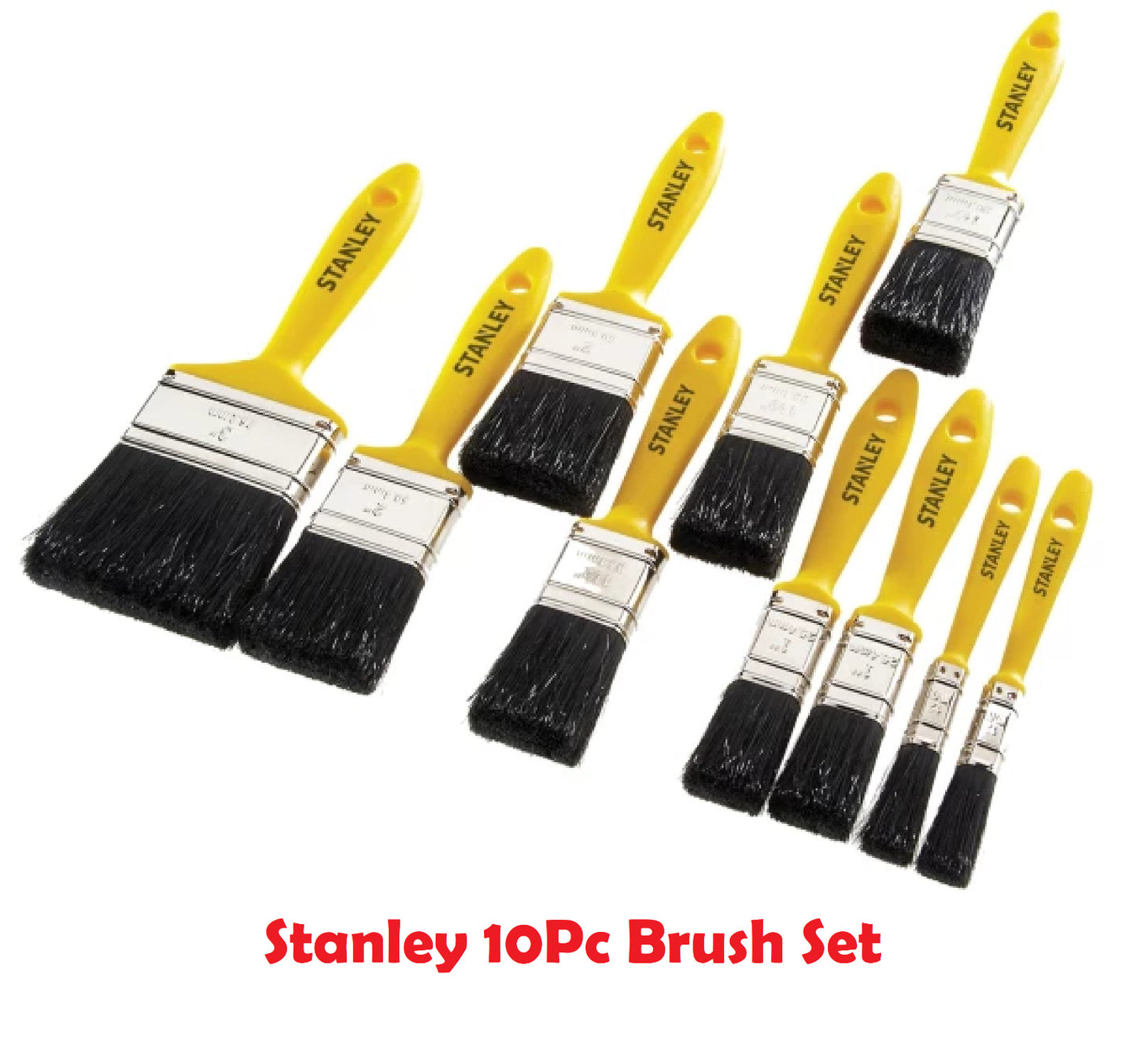 Hobby Paint Brush 10 Set Stanley STAHOBBY10 12mm-76mm Assorted DIY Paint Brush