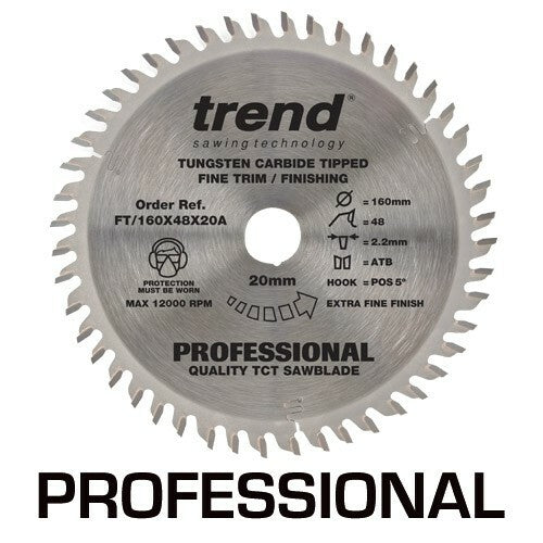 Trend Professional FT/160X48X20A Plunge Saw Blade 160mm 48 Teeth 20mm