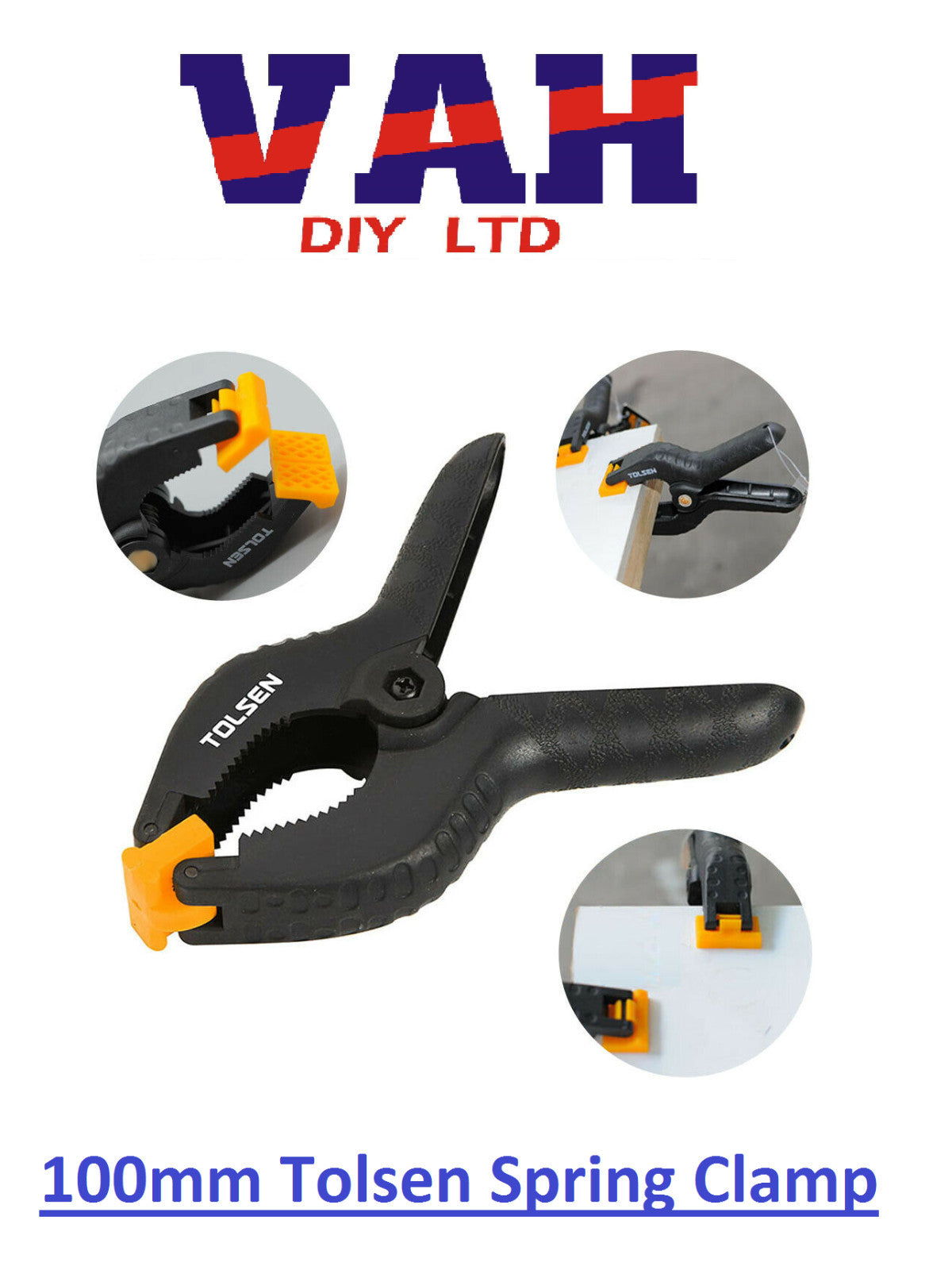 Tolsen Spring Clamps - Heavy Duty Plastic Vice Grips - Quick Grip Clips-4"or6"