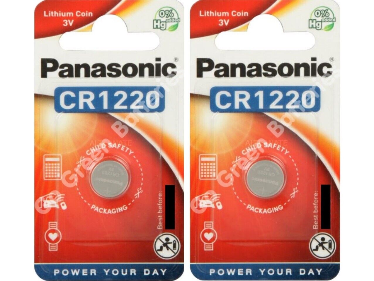 2 x Pansonic CR1220 3V Lithium Coin Cell Battery 1220 DL1220 BR1220 2028 Exp