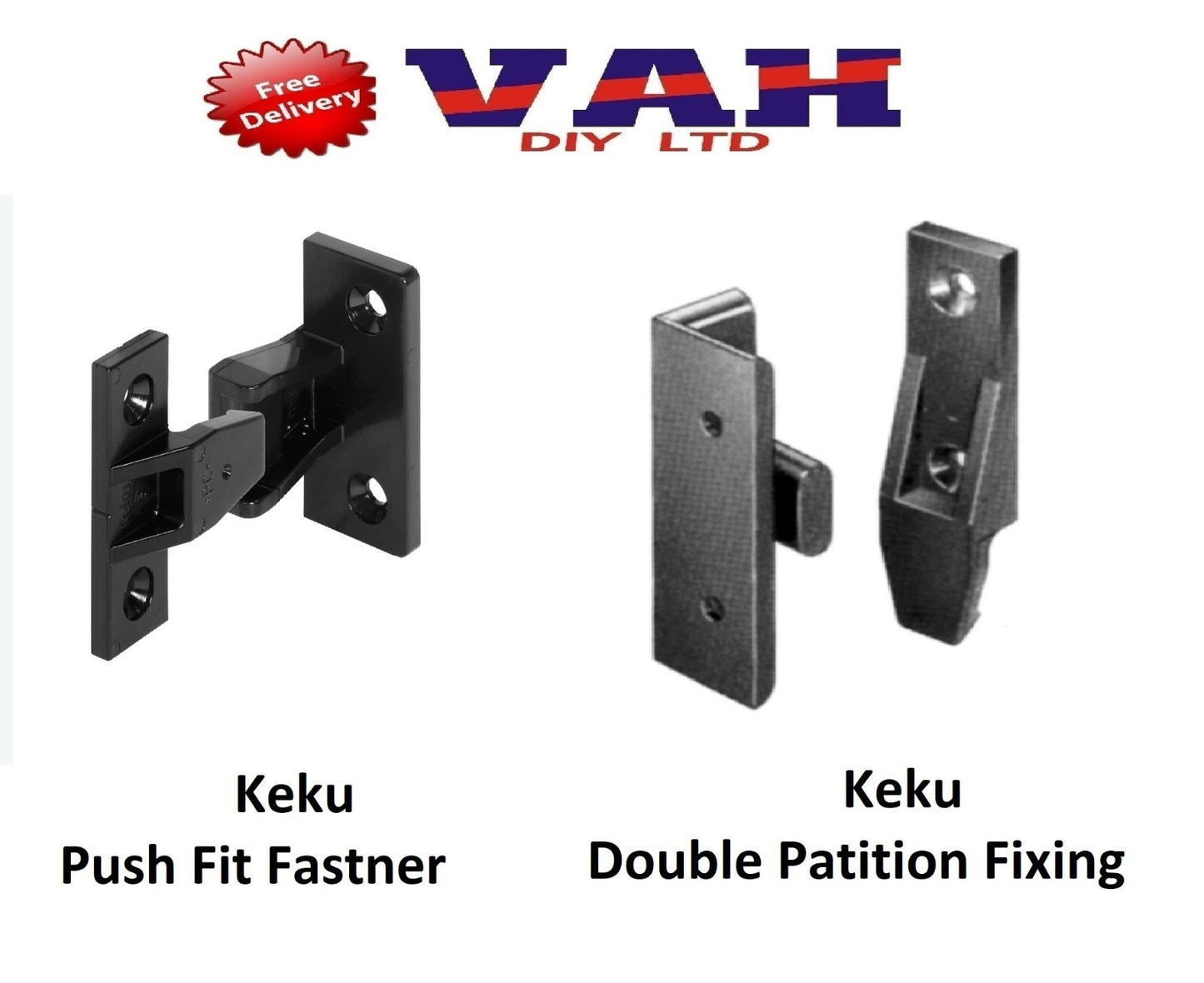 Keku Push In or Double Partition Kitchen Fastener Sets