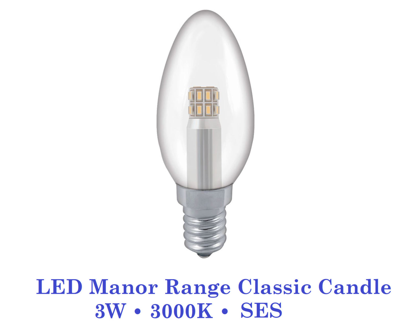 Crompton 3W, Non-Dimmable Manor House Candle Lamp Clear or Opal
