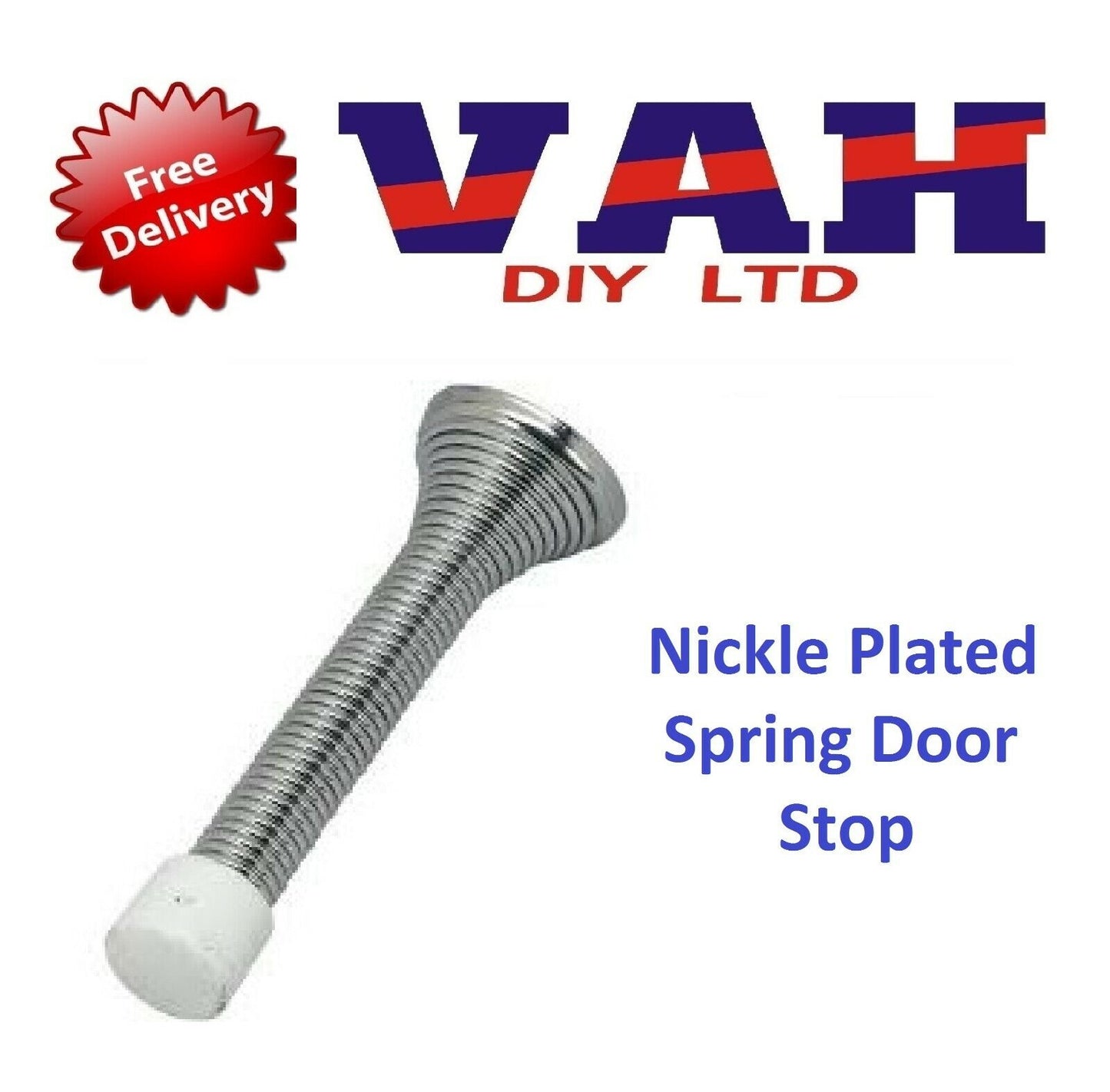 SPRING DOOR STOP CHROME STOPS STOPPER WALL MOUNTED