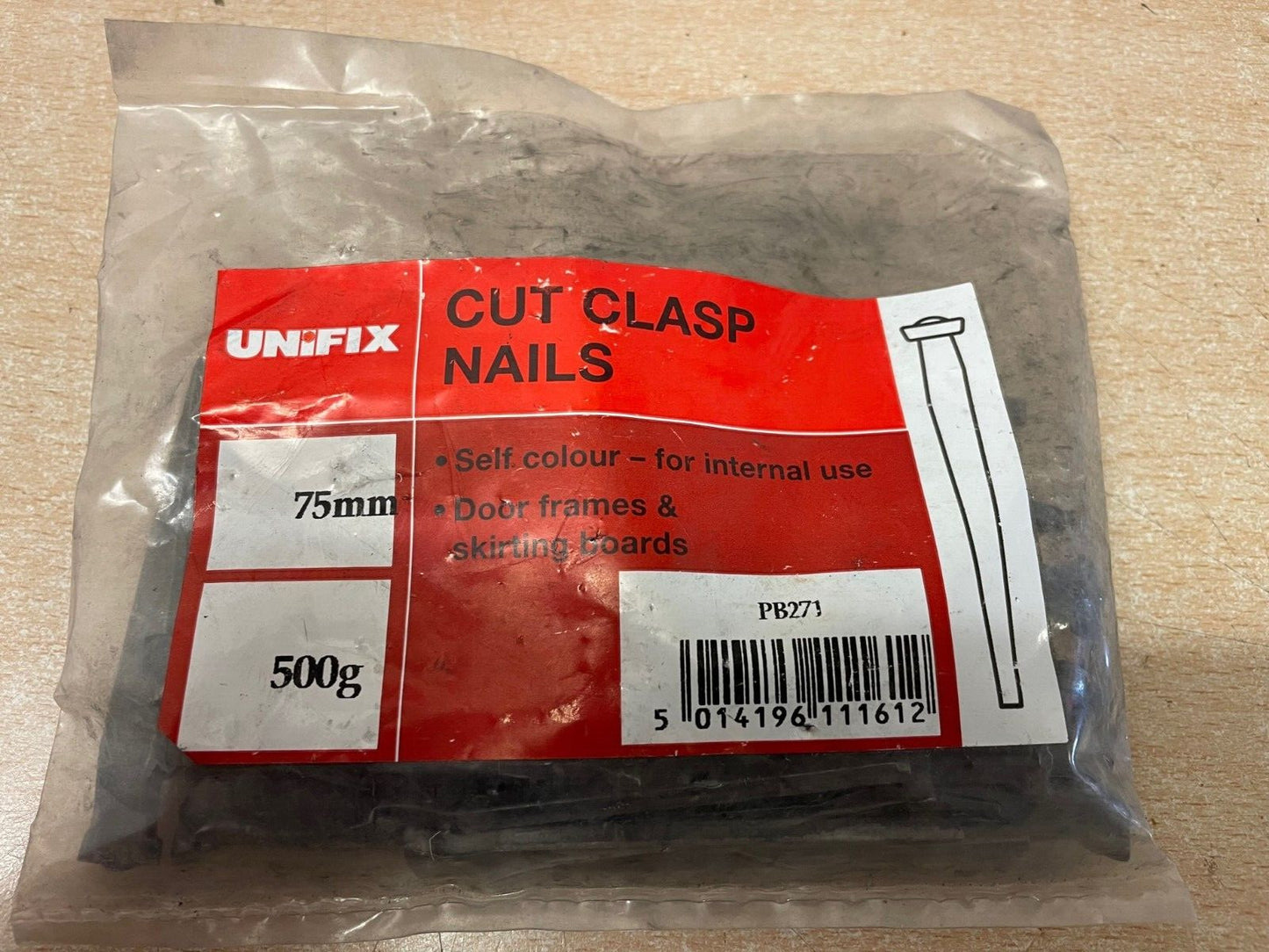 UNIFIX CUT CLASP NAILS 75MM PB271 500G BAG WOOD FLOORING DOOR FRAMES SKIRTING