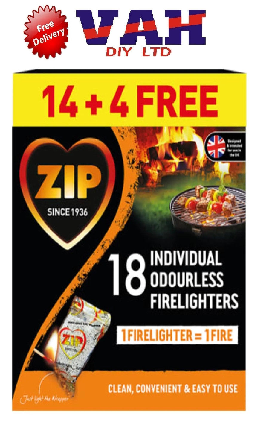 Zip Fire Lighters Clean Odourless Wrapped Firelighters 🔥🔥