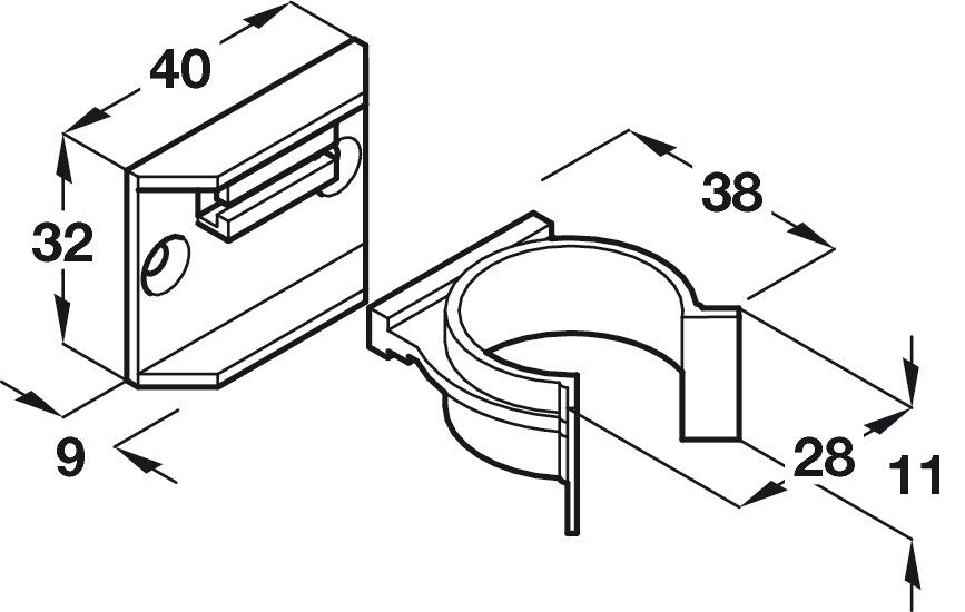 10x BLACK PLASTIC KITCHEN LEG PLINTH KICK BOARD CLIPS BRACKETS SCREW FIXING 28mm