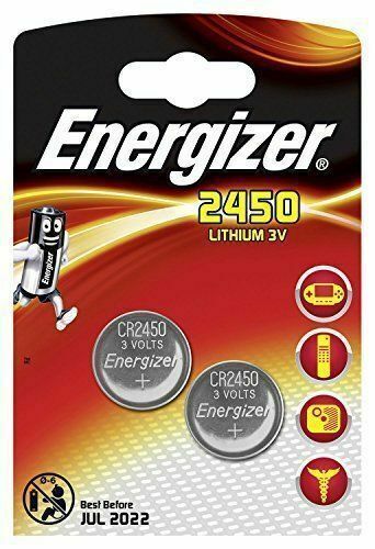 2 x Energizer - CR2450 3V Lithium Coin Cell Battery 2450 DL2450