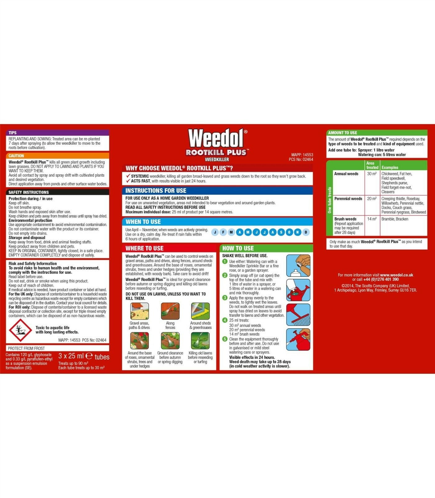 WEEDOL CONCENTRATE WEED ROOTKILL PLUS, ULTRA TOUGH WEEDKILLER LIQUID