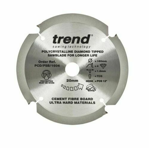 Trend Fibreboard sawblade PCD 160mm x 4T x 20mm PCD/FSB/1604