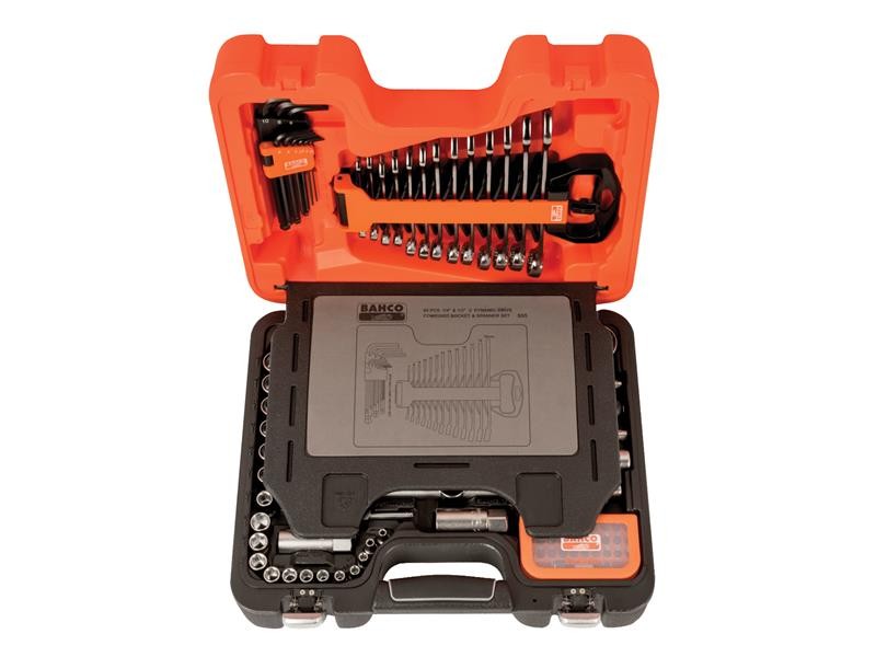 Bahco S95 1/4in & 1/2in Drive Socket & Mech Set 95pc