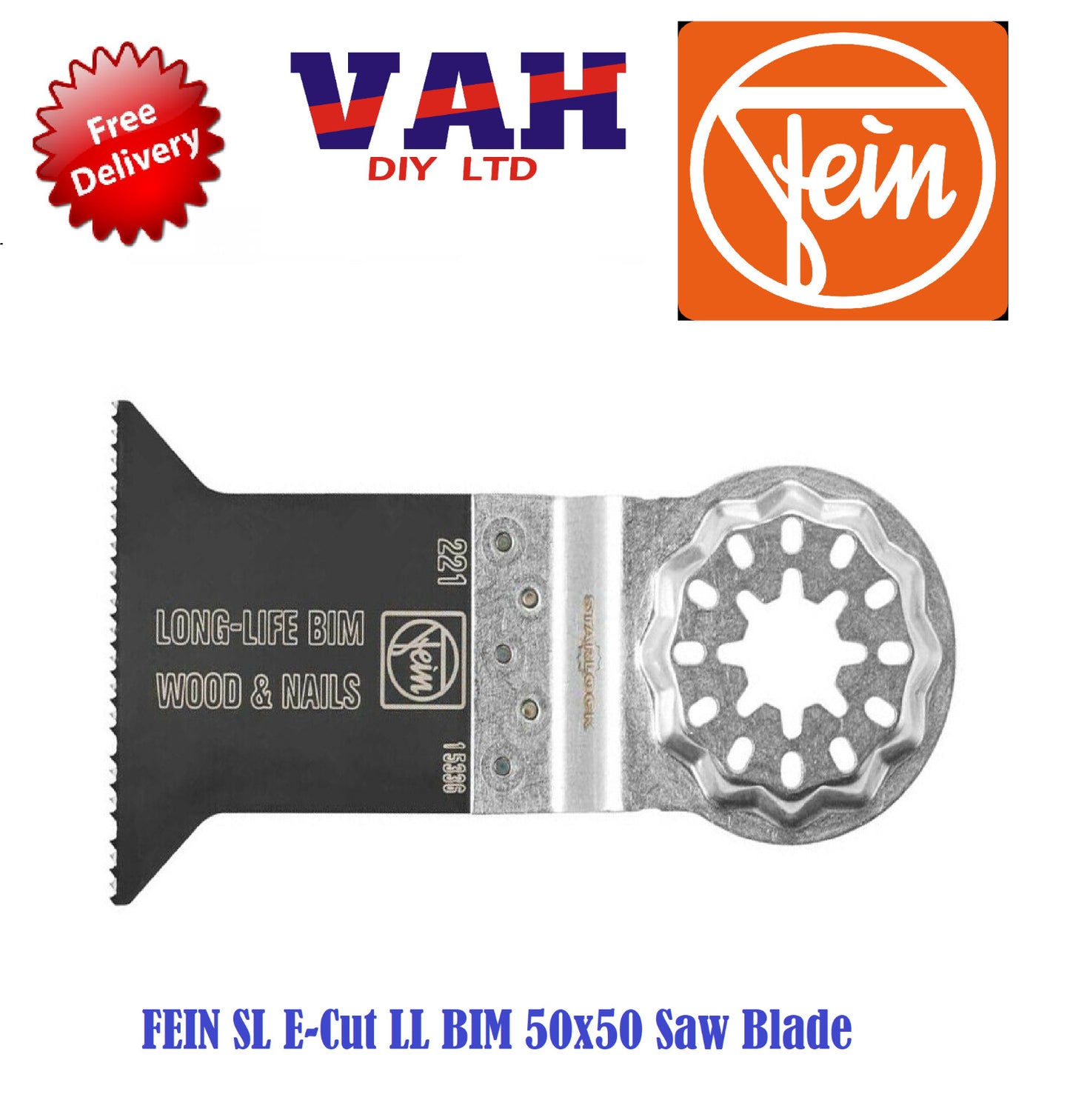 Fein 63502221240 50mm Starlock E-Cut Long Life Wood Blade
