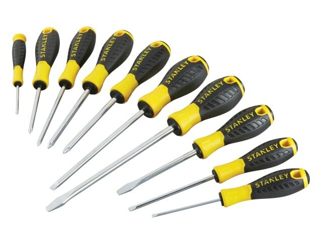 Stanley Essential 10 Screwdriver Set PH Phillips PZ Pozi Flat STHT0-60211
