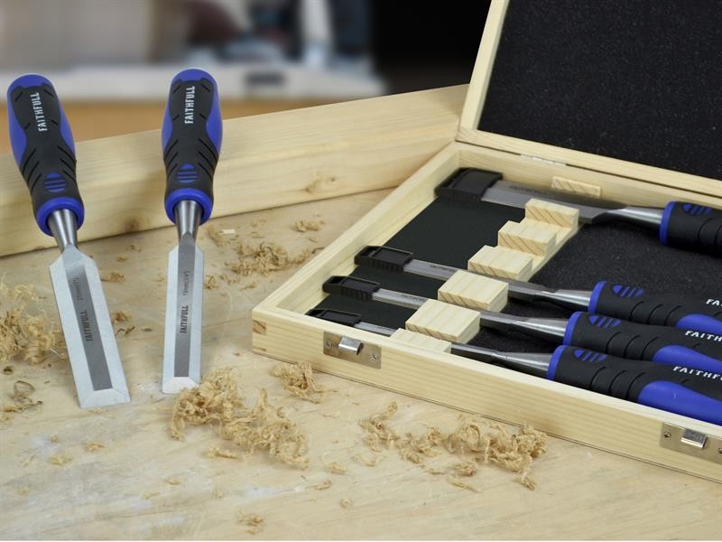 Faithfull Soft Grip Chisel Set + Storage Box 6 Piece