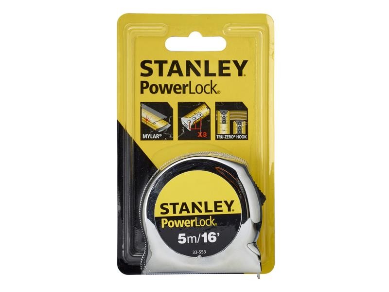 Stanley PowerLock Classic Pocket Tape 5m / 16ft (Width 19mm) (0-33-553)