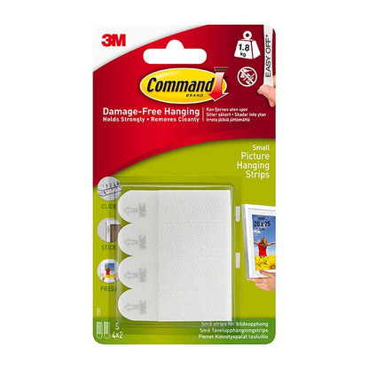 3M Command Picture Hanging Strips Small 1.8kg 4pk (20x25cm) (17202)