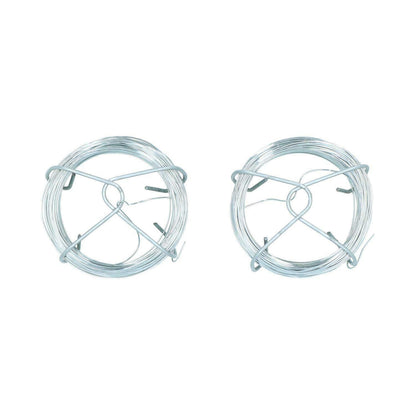Galvanised Wire Roll Hanging Pictures Garden Wire 2pc Set 50 Metres x 0.6mm