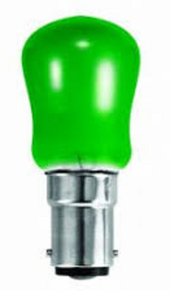 Christmas Coloured Pygmy Lamp 15watt "Crompton" Branded BC. SBC. SES End Caps
