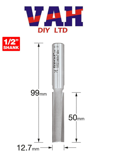 Trend Professional 1/2in Two Flute Cutter 12.7mm x 50mm (3/83DX1/2TC)