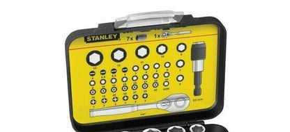 Stanley STA113906 Fat Max Compact 39pc Socket Ratchet Set Bits 1/4" Drive