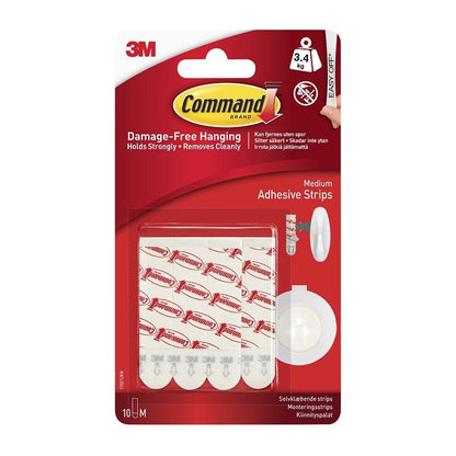 3M Command Mounting Strips Medium 3.4kg 10pk (17021P)