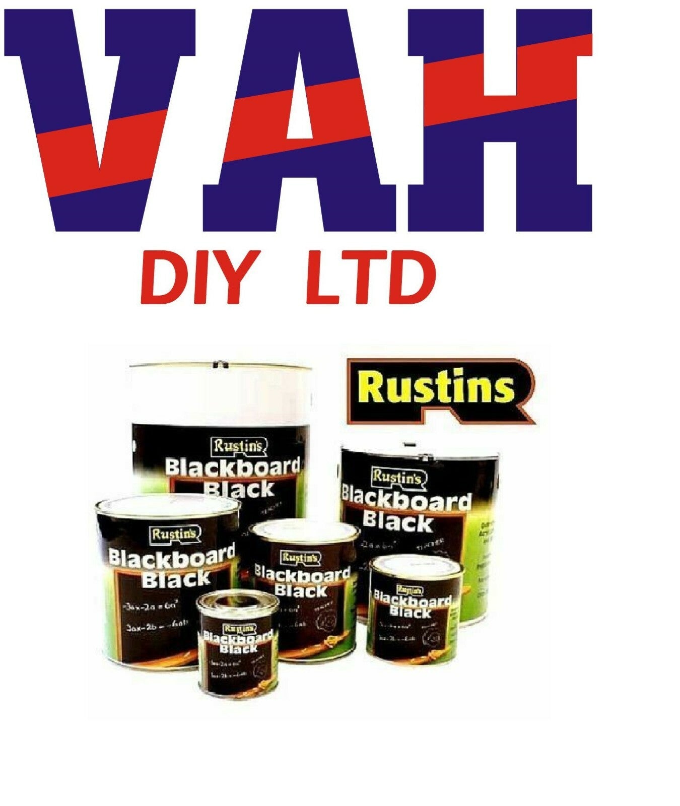 Blackboard Black Chalk Board Matt Paint 500ml,1Litre,2.5Litre,Quick Dry Rustins