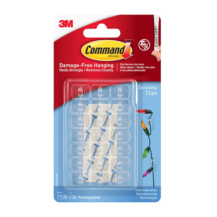 3M Command Decorating Clips Clear 20pk (17026CLR)