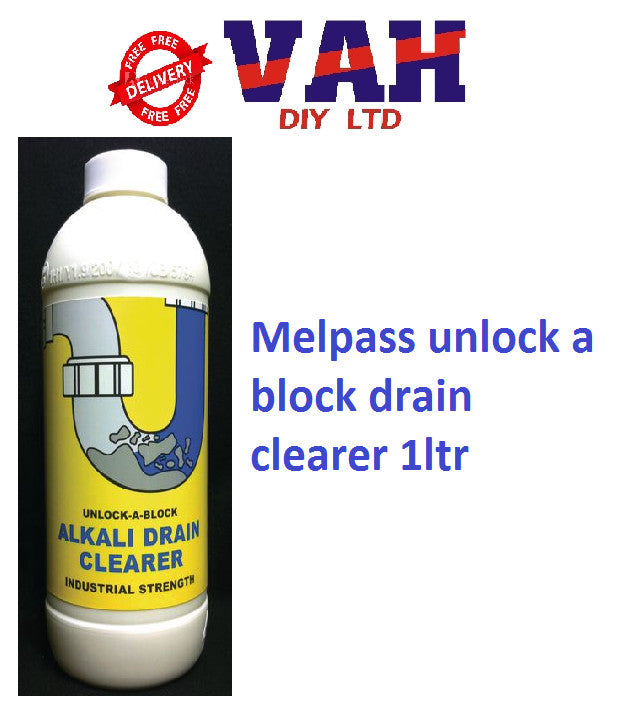 Melpass Alkali Drain Unblocker Trade & Retail  1L (1000ML - UK)