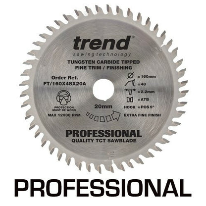 Trend Professional FT/160X48X20A Plunge Saw Blade 160mm 48 Teeth 20mm