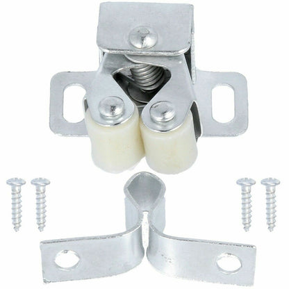 METAL DOUBLE ROLLER CATCH ZINC PLATED CUPBOARD KITCHEN DOOR CARAVAN BOAT LATCH
