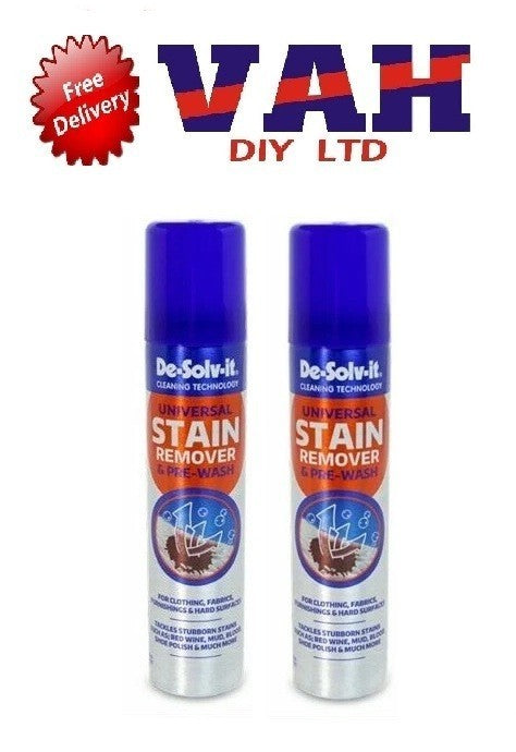 De Solv It Universal Stain Remover Pre Wash Clothing Fabric Furnishing 100ml