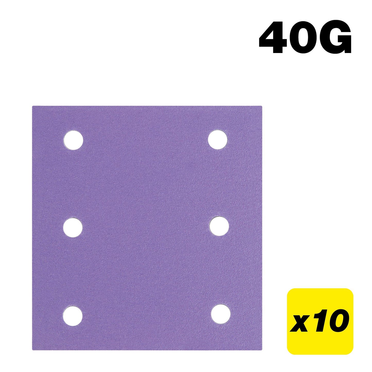 Trend 115mm x 107mm 6-Hole 1/4 Sheet Sanding Pad 40g 10 Pack