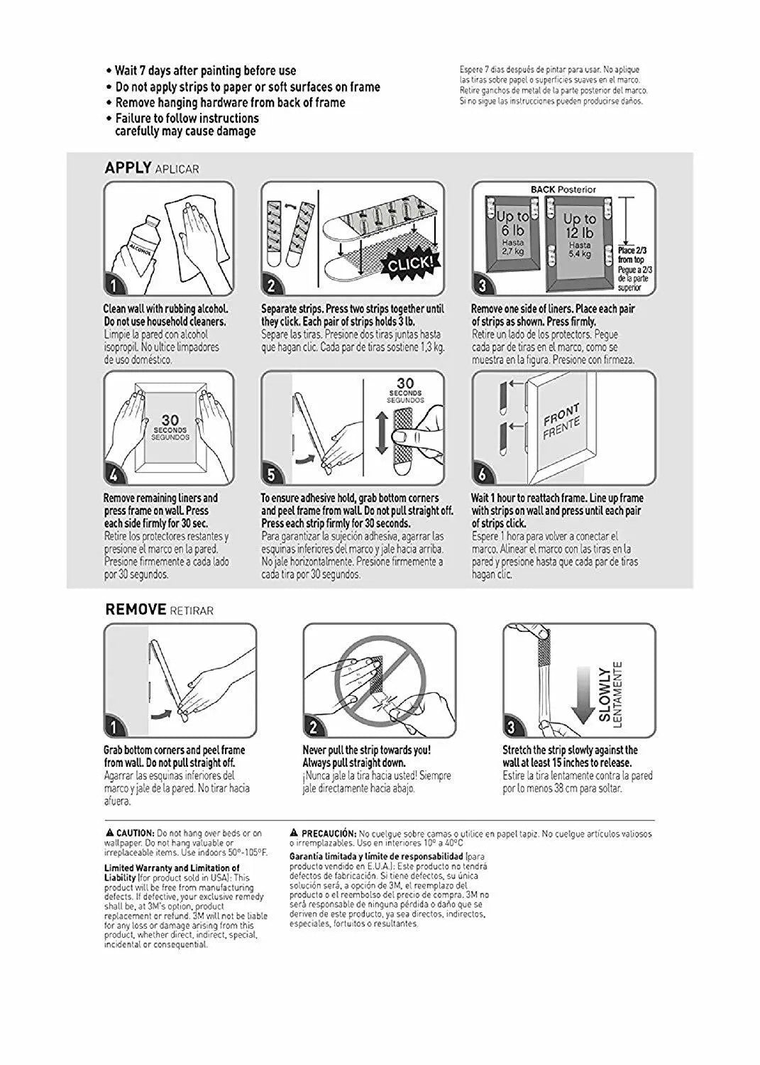 3M Command Picture Hanging Strips Narrow 5.4kg 4pk (45x60cm) (17207)
