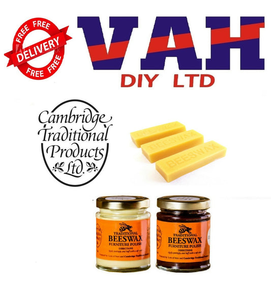 Cambridge Traditional Products Beeswax Wood Furniture Polish and Beeswax Sticks