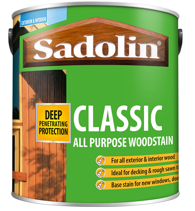 Sadolin Classic or Extra Woodstain 1 litre or 2.5 Litre All Colours available.