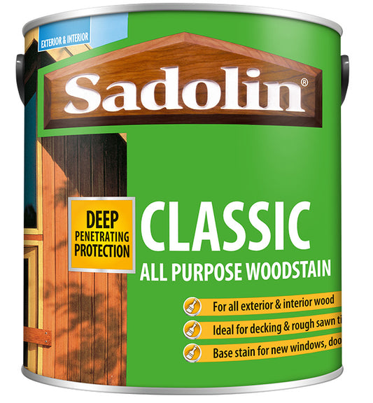 Sadolin Classic or Extra Woodstain 1 litre or 2.5 Litre All Colours available.