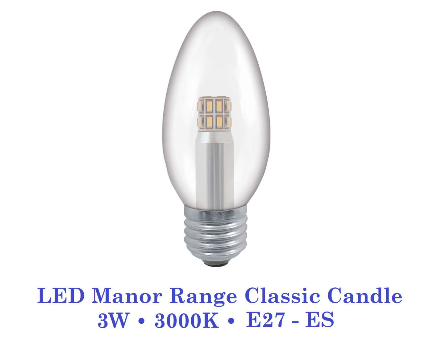 Crompton  3W, Non-Dimmable Manor House Candle Lamp Clear or Opal