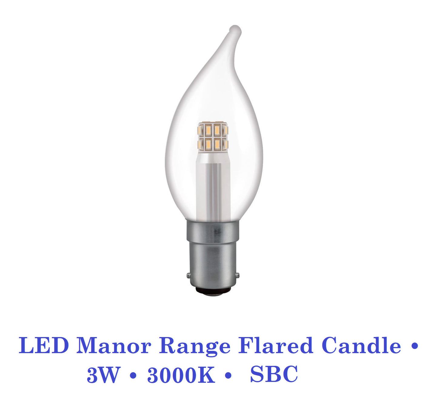 Crompton  3W, Non-Dimmable Manor House Flared Candle Lamp Clear or Opal