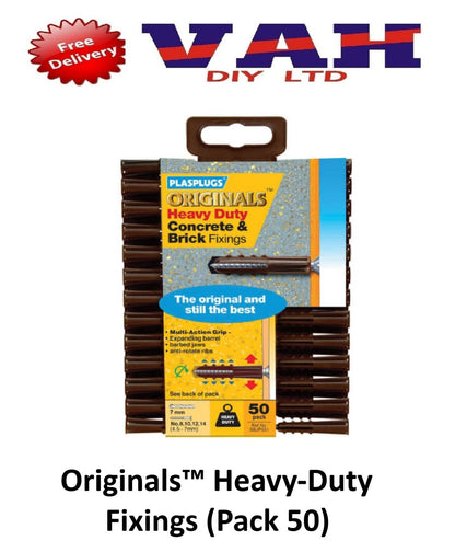 PLASPLUGS Standard - GP600 & Heavy Duty - BJP700 Brown Multi-Fix Wall Plugs