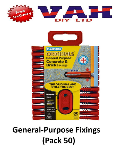 PLASPLUGS Standard - GP600 & Heavy Duty - BJP700 Brown Multi-Fix Wall Plugs