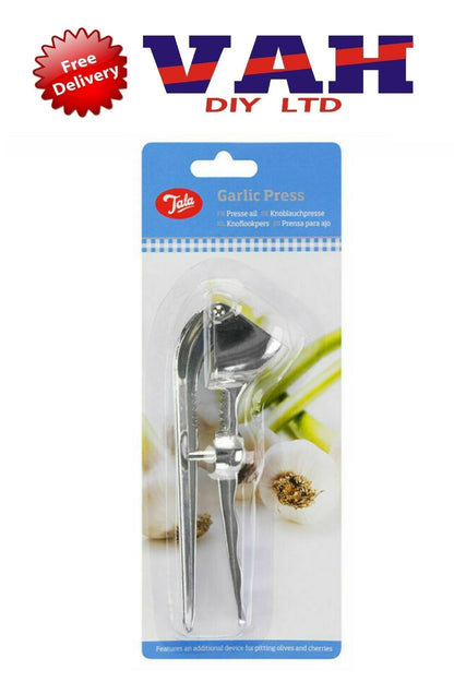 Tala Essential Garlic Press with Cherry & Olive Stoner Silver