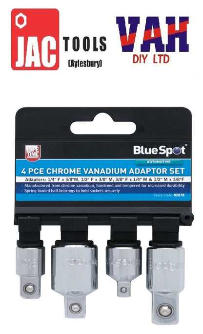 BlueSpot Deep Socket 1/2" Drive 6 Point Hex Individual Chrome CrV Choose Size