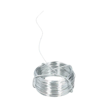 Galvanised Wire Roll Hanging Pictures Garden Wire 2pc Set 50 Metres x 0.6mm