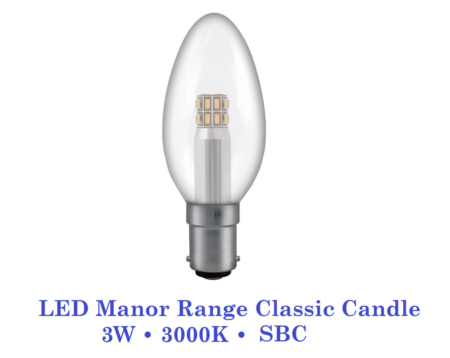 Crompton  3W, Non-Dimmable Manor House Candle Lamp Clear or Opal