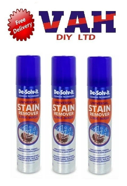 De Solv It Universal Stain Remover Pre Wash Clothing Fabric Furnishing 100ml