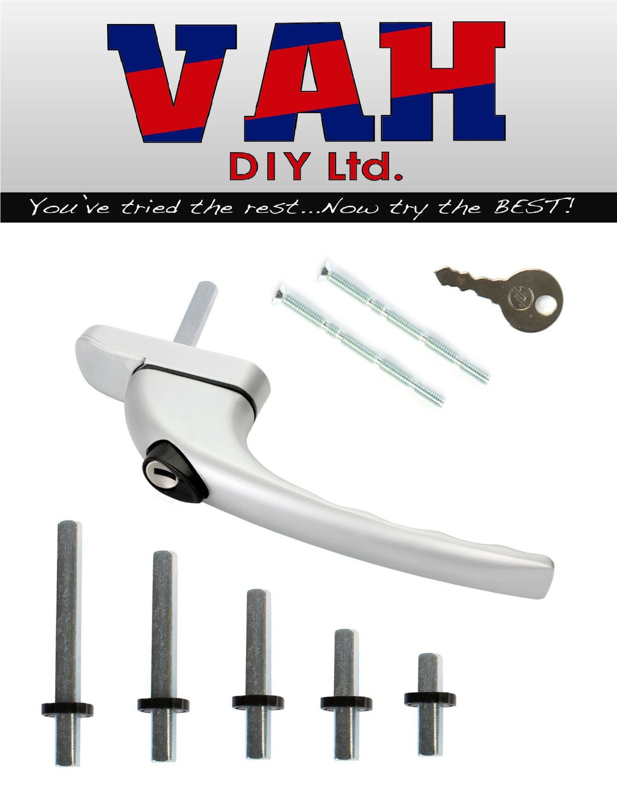 UPVC Universal Inline or Cranked Window Handle Double Glazing Espag Lock Spindle
