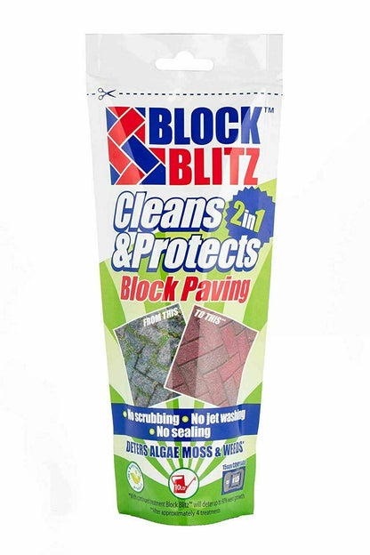 Block Blitz The Original Block Paving 380g Clean Protect Deter Algae Moss Weeds