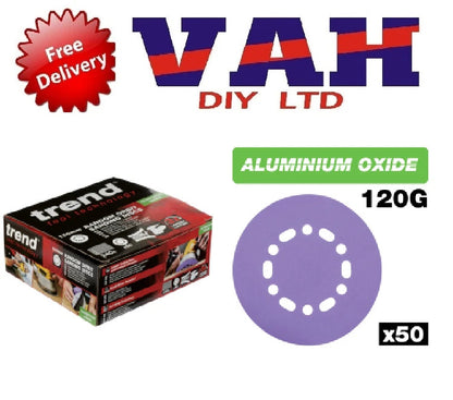 Trend 150mm 120G Random Orbital Sanding Disc 50Pk