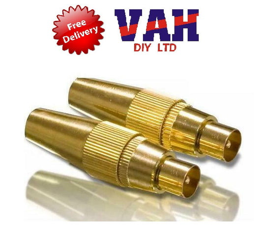 2 X PHILIPS  GOLD PLATED MALE COAX PLUGS (TV ARIAL PLUGS) P/N  SWV3560/10